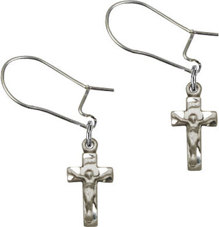 Sterling Silver Dangle Crucifix Earrings