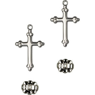 Sterling Silver Post Cross Earrings