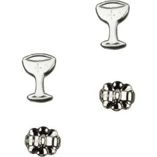 Sterling Silver Post Chalice Earrings