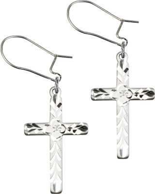 Sterling Silver Dangle Cross Earrings