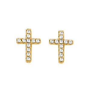 Gold Crystal Baguette Earrings
