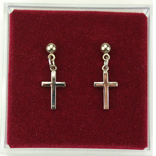 Pink Cross Pend & Earring Set