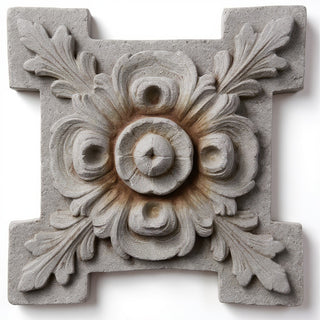 Rosette Fragment Wall Fragment — Antique Stone finish