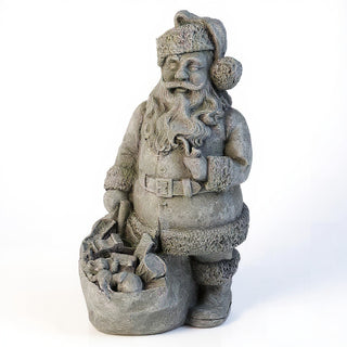 Santa Claus Figure - 19-inch — Limestone finish