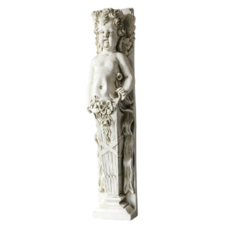 Wall-mounted angel figure with folded wings, fiberglass resin, 29 inches tall — alternate view