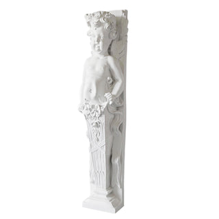 Wall-mounted angel figure with folded wings, fiberglass resin, 29 inches tall — alternate view