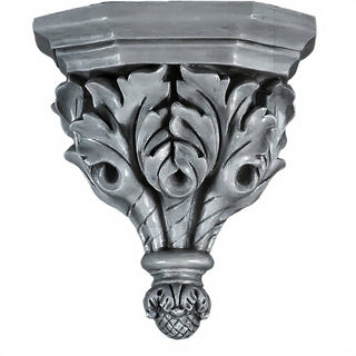 Oak Leaf Bracket - 14-inch — Aged Silver finish