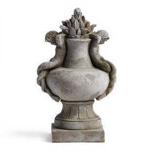 Cherub Siren Urn Planter - 14-inch — Antique Stone finish