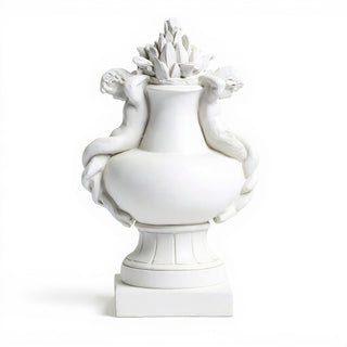 Cherub Siren Urn Planter - 14-inch — Flat White finish