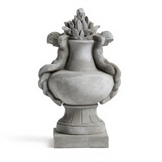 Cherub Siren Urn Planter - 14-inch — Limestone finish