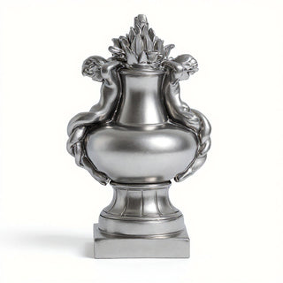 Cherub Siren Urn Planter - 14-inch — Silver finish