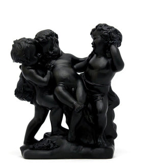 Franciscan Cherubs Statue - 23-inch — Flat Black finish