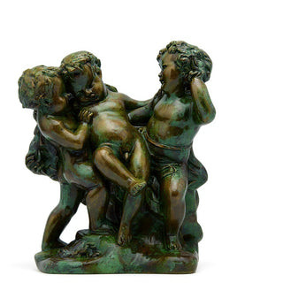 Franciscan Cherubs Statue - 23-inch — Green Bronze finish