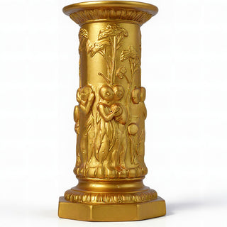 Musical Cherubs Pedestal - 22-inch — Deep Gold finish