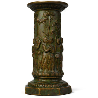 Musical Cherubs Pedestal - 22-inch — Green Bronze finish