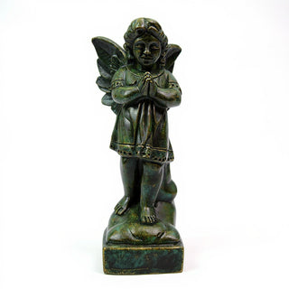Overseeing Angel Statue - 18.5-inch — Green Bronze finish