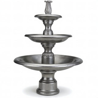 Balustrade III Tier Fountain - 68-inch — Aged Silver finish