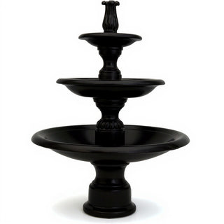 Balustrade III Tier Fountain - 68-inch — Flat Black finish
