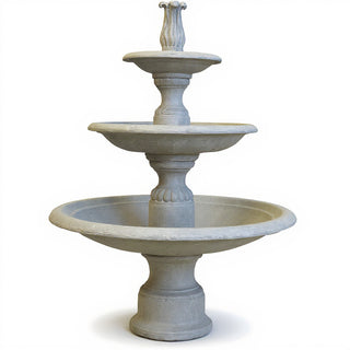 Balustrade III Tier Fountain - 68-inch — Limestone finish