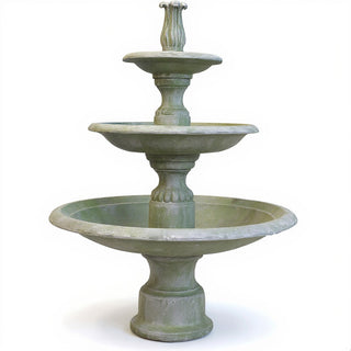 Balustrade III Tier Fountain - 68-inch — Mossy Green finish