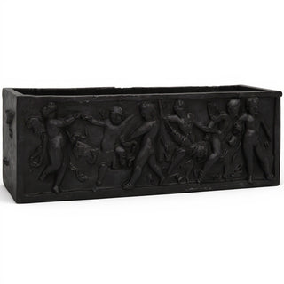 Rectangular Cherub Planter — Dusted Black finish