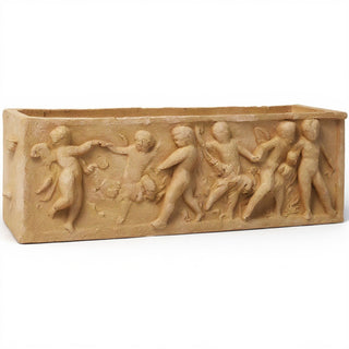 Rectangular Cherub Planter — Dusted Sand finish