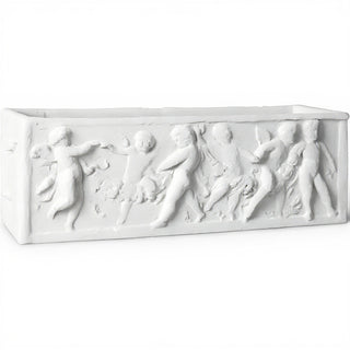 Rectangular Cherub Planter — Flat White finish