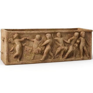 Rectangular Cherub Planter — Gothic Stone finish