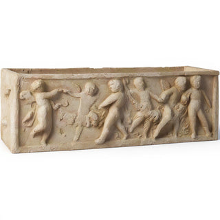 Rectangular Cherub Planter — Museum Terracotta finish