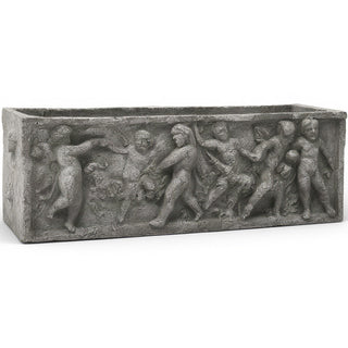 Rectangular Cherub Planter — Old Stone finish