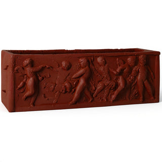 Rectangular Cherub Planter — Rust finish