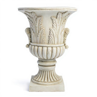 Acanthus Leaf Urn Planter - 30-inch — Antique White finish
