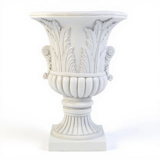 Acanthus Leaf Urn Planter - 30-inch — Flat White finish
