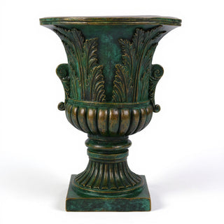 Acanthus Leaf Urn Planter - 30-inch — Green Bronze finish
