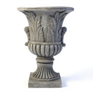 Acanthus Leaf Urn Planter - 30-inch — Limestone finish