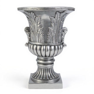 Acanthus Leaf Urn Planter - 30-inch — Silver finish