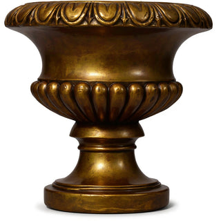 Egg and Dart Round Urn Planter - 14-inch — Bronze finish