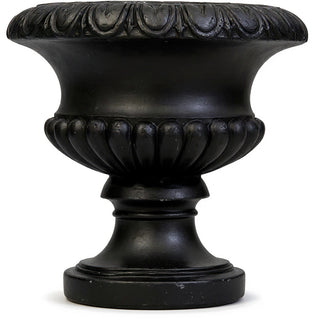 Egg and Dart Round Urn Planter - 14-inch — Dusted Black finish
