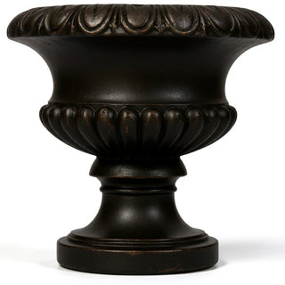 Egg and Dart Round Urn Planter - 14-inch — Iron finish