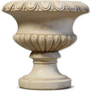 Egg and Dart Round Urn Planter - 14-inch — Museum Terracotta finish