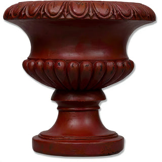 Egg and Dart Round Urn Planter - 14-inch — Rust finish
