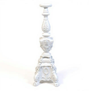 Ornate Candleholder - 33-inch — Flat White finish