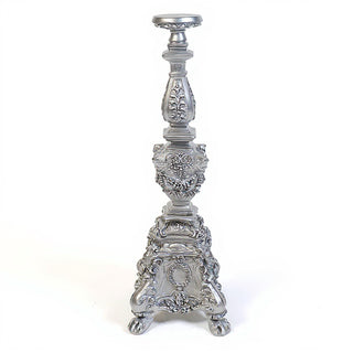 Ornate Candleholder - 33-inch — Silver finish