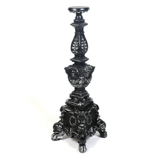 Tall ornate candleholder with detailed pedestal base, 33 inches high, in fiberglass resin — alternate view