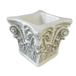 Small fluted Corinthian vessel in fiberglass resin with classical architectural styling — alternate view