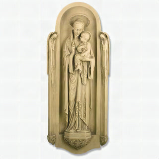 Blessed Virgin Shrine Wall Statue - 46-inch - Realistic Color - Hand-Painted