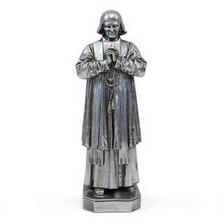 Saint John Vianney Statue - 13-inch — Antique Silver finish