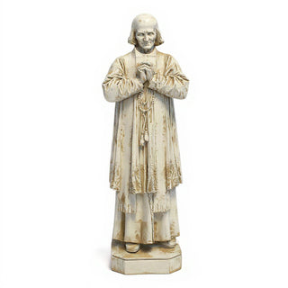 Saint John Vianney Statue - 13-inch — Antique White finish