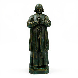 Saint John Vianney Statue - 13-inch — Green Bronze finish