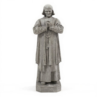 Saint John Vianney Statue - 13-inch — Limestone finish